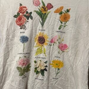 Fifth Sun White Tee with Colorful Floral Design